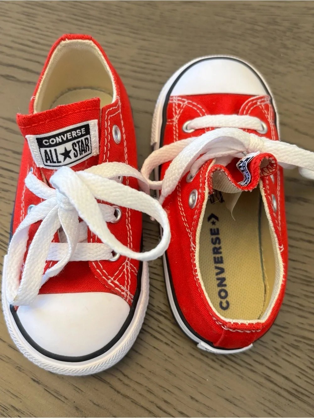 Converse Kids Low Top Sneakers in Red with White Accents
